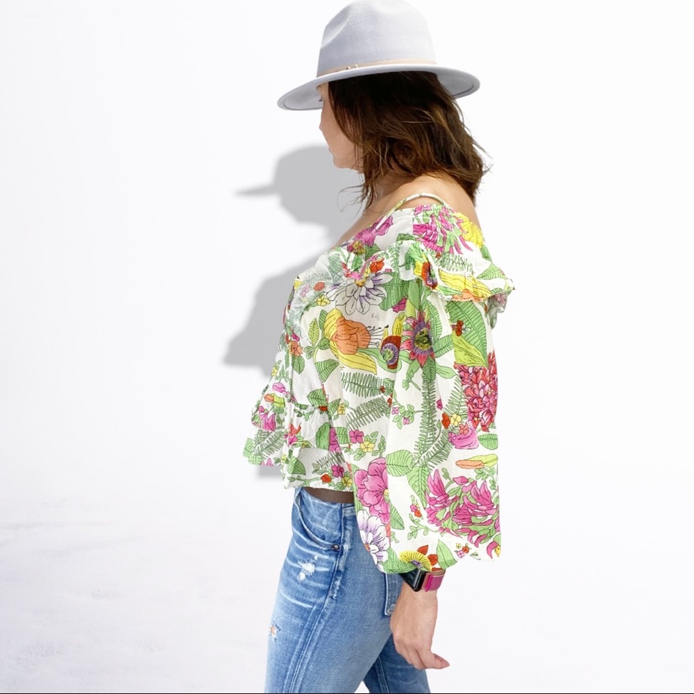 Anthropologie Love the Label Ruffle Reagan Blouse - Picture 4 of 13